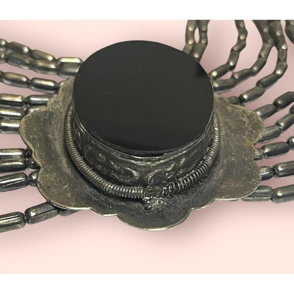 Vintage Massive Multi Stranded Silver Plated Stat… - image 8